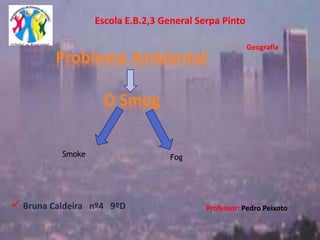  Bruna Caldeira nº4 9ºD
Problema Ambiental
O Smog
Escola E.B.2,3 General Serpa Pinto
Professor: Pedro Peixoto
Geografia
Smoke Fog
 