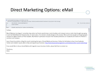 Direct Marketing Options: eMail
 