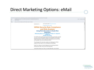 Direct Marketing Options: eMail
 