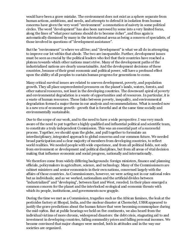 Brundtland report Brundtland report
