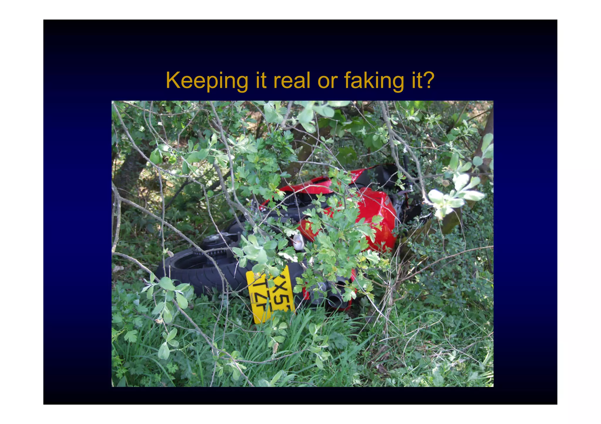 Keeping it real or faking it?
 