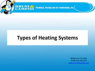 NY Ph.:914-574-2066
CT Ph.:203-302-9118
www.bruniandcampisi.com
Types of Heating Systems
 