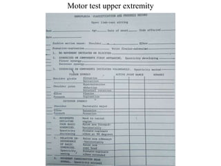 Motor test upper extremity
 