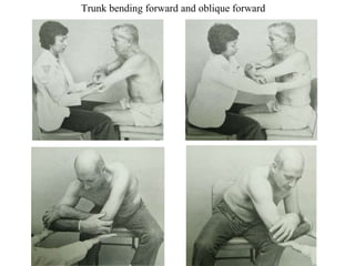 Trunk bending forward and oblique forward
 