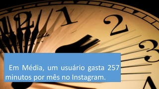Em Média, um usuário gasta 257 minutos por mês no Instagram.  