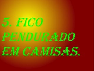 5. fico
pendurado
em camisas.
 