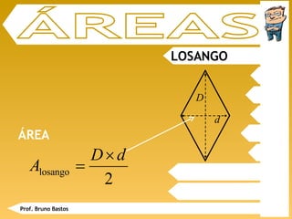 LOSANGO ÁREAS ÁREA Prof. Bruno Bastos D d 