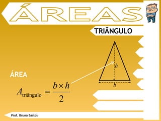 TRIÂNGULO ÁREAS ÁREA Prof. Bruno Bastos b h 
