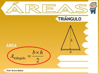 TRIÂNGULO ÁREAS ÁREA Prof. Bruno Bastos b h 
