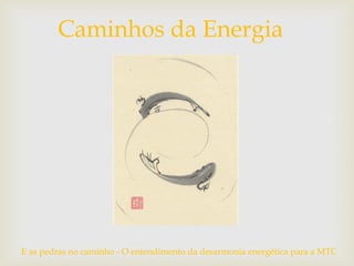 Caminhos da Energia
E as pedras no caminho - O entendimento da desarmonia energética para a MTC
 