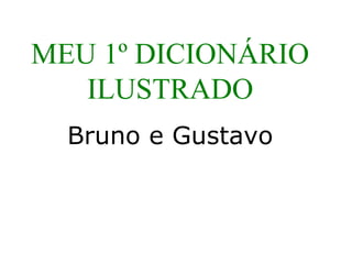MEU 1º DICIONÁRIO ILUSTRADO Bruno e Gustavo 