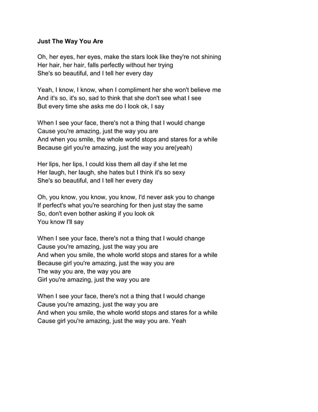 Bruno Mars Just The Way You Are übersetzung Bruno mars just the way you are | PDF