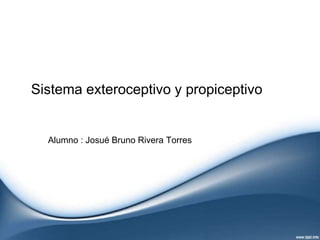 Sistema exteroceptivo y propiceptivo
Alumno : Josué Bruno Rivera Torres
 