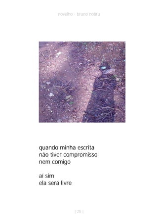 novelho · bruno nobru




quando minha escrita
não tiver compromisso
nem comigo

aí sim
ela será livre



                 | 25 |
 