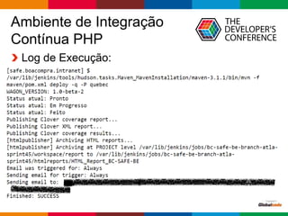 Globalcode – Open4education
Ambiente de Integração
Contínua PHP
Log de Execução:
 