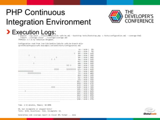 Globalcode – Open4education
PHP Continuous
Integration Environment
Execution Logs:
 