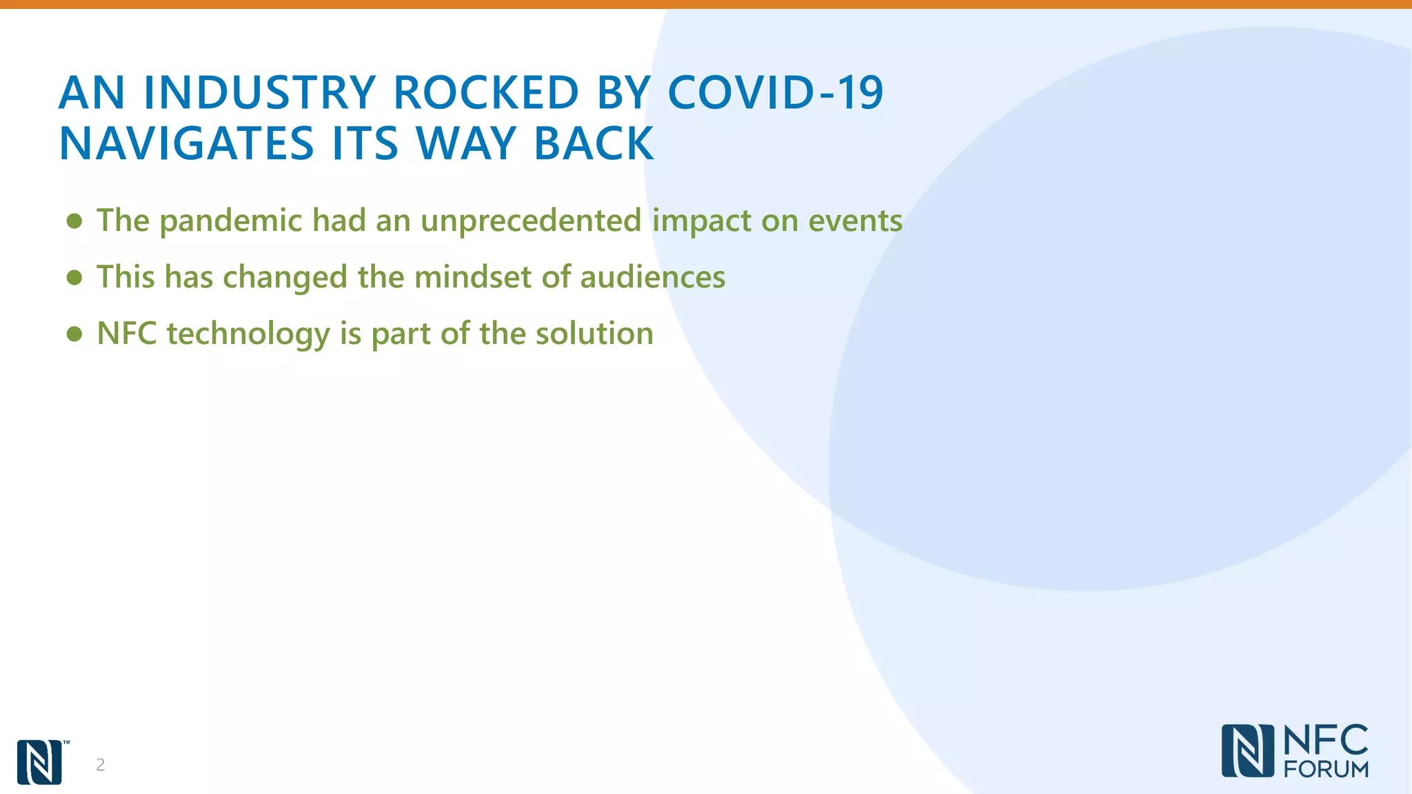 AN INDUSTRY ROCKED BY COVID-19
NAVIGATES ITS WAY BACK
2
● The pandemic had an unprecedented impact on events
● This has changed the mindset of audiences
● NFC technology is part of the solution