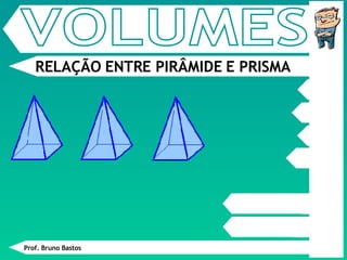 Prof. Bruno Bastos RELAÇÃO ENTRE PIRÂMIDE E PRISMA VOLUMES 