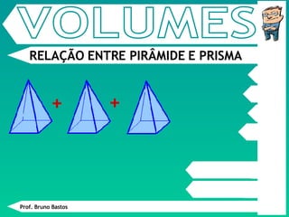 Prof. Bruno Bastos RELAÇÃO ENTRE PIRÂMIDE E PRISMA + + VOLUMES 