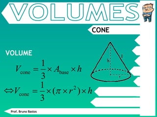 CONE VOLUMES VOLUME Prof. Bruno Bastos 