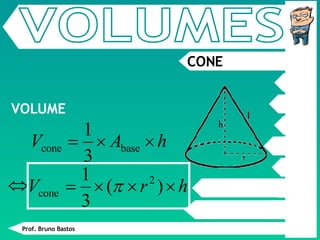 CONE VOLUMES VOLUME Prof. Bruno Bastos 