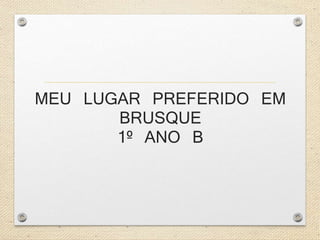 MEU LUGAR PREFERIDO EM 
BRUSQUE 
1º ANO B 
 