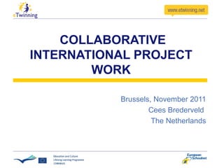   COLLABORATIVE INTERNATIONAL PROJECT WORK Brussels, November 2011 Cees Brederveld  The Netherlands 