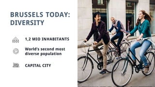 1,2 MIO INHABITANTS
World’s second most
diverse population
CAPITAL CITY
BRUSSELS TODAY:
DIVERSITY
 