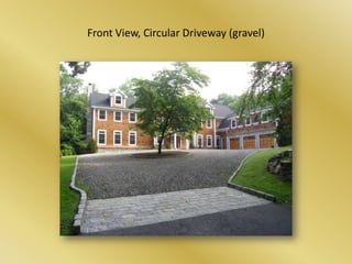Front View, Circular Driveway (gravel)