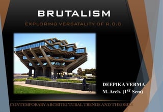 CONTEMPORARY ARCHITECTURAL TRENDS AND THEORIES
 