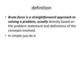 Brute force method | PPT