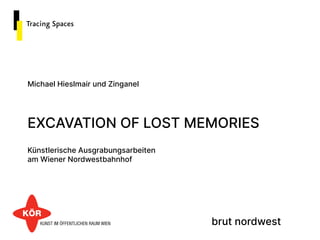 Michael Hieslmair und Zinganel
EXCAVATION OF LOST MEMORIES
Künstlerische Ausgrabungsarbeiten
am Wiener Nordwestbahnhof
brut nordwest
 