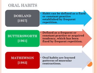 ORAL HABITS
 