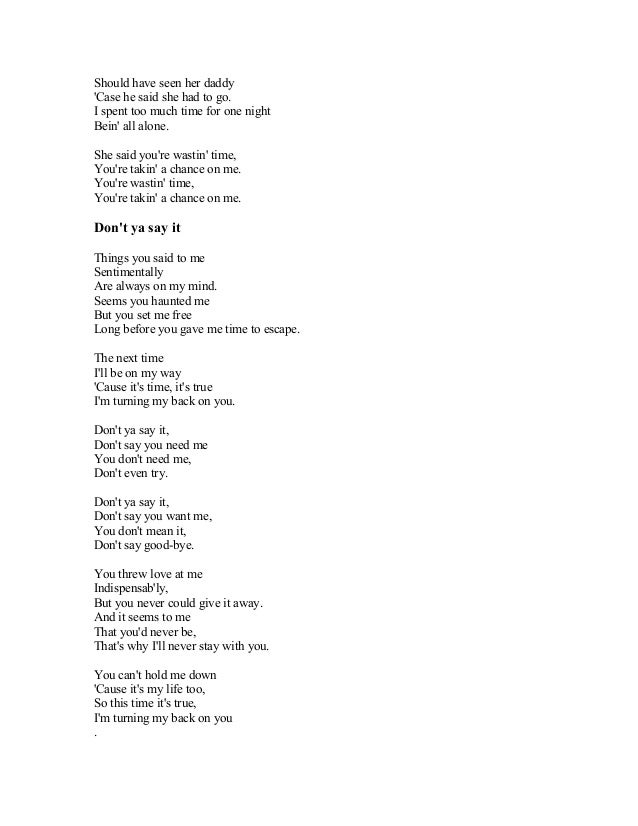 Brayan Adams Song Lyrics