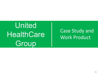 United
HealthCare
Group
Case Study and
Work Product
60
 
