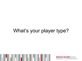 What’s your player type?




                           15
 