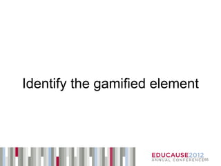 Identify the gamified element




                                65
 