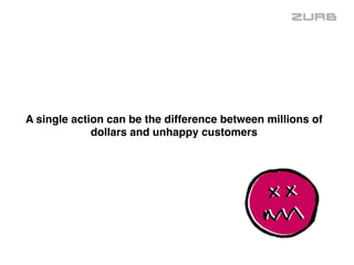  
A single action can be the difference between millions of
dollars and unhappy customers
 