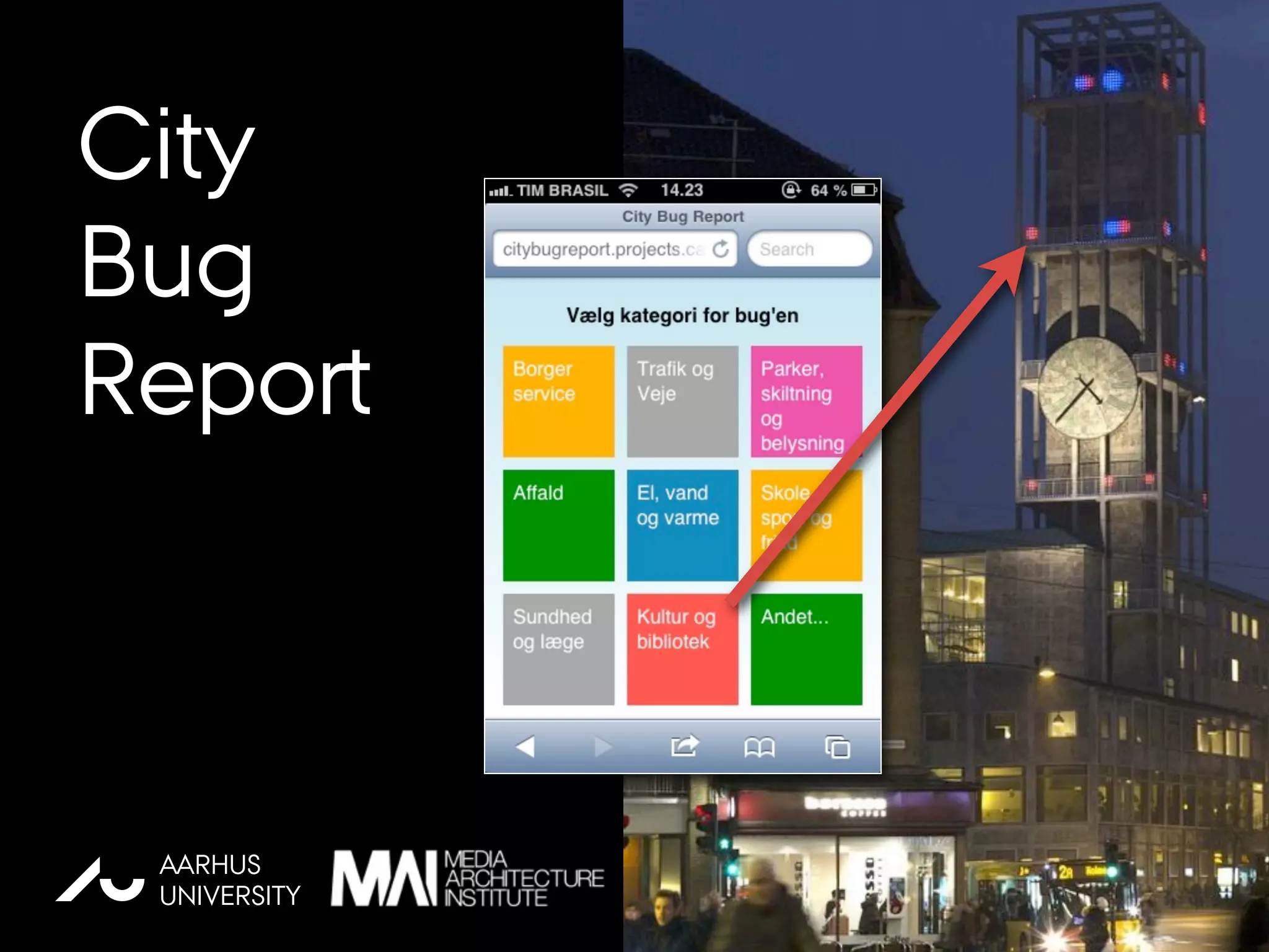 City
Bug
Report
AU
AARHUS
UNIVERSITY
 