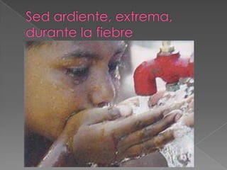 Sed ardiente, extrema, durante la fiebre