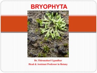 Dr. Thirunahari Ugandhar
Head & Assistant Professor in Botany
BRYOPHYTA
 