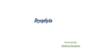 Bryophyta
Presented By:-
Madhura Barapatre
 