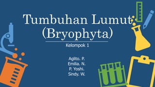 Tumbuhan Lumut
(Bryophyta)
Kelompok 1
Aglito. P.
Emilia. N.
P. Yoshi.
Sindy. W.
 