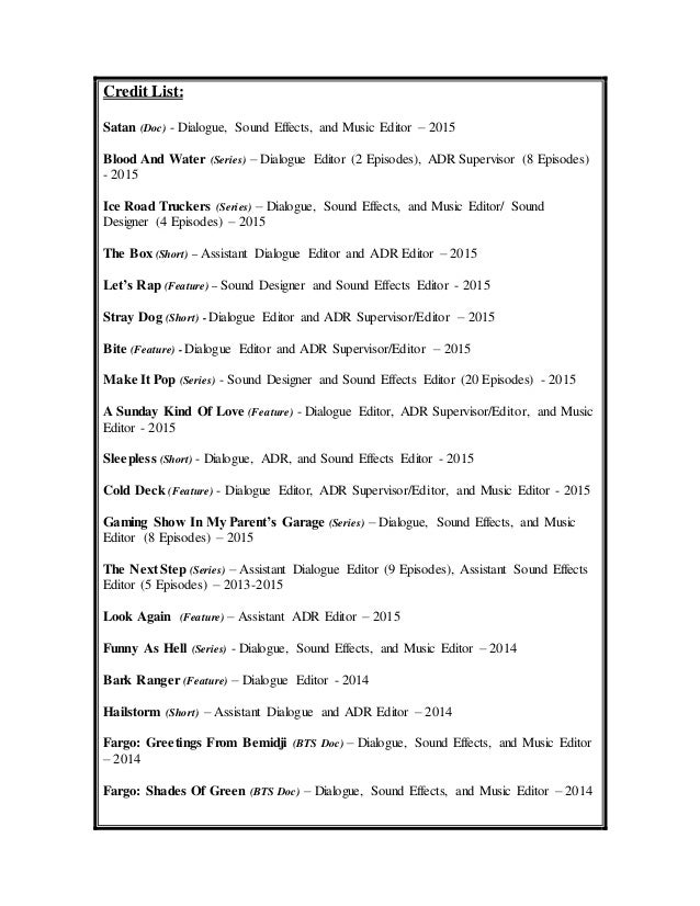 bryson cassidy credit list credit list