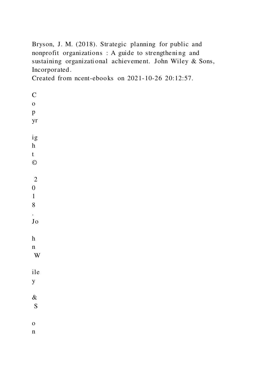 希少 Visual Strategy John M. Bryson 希少 Visual Strategy John M