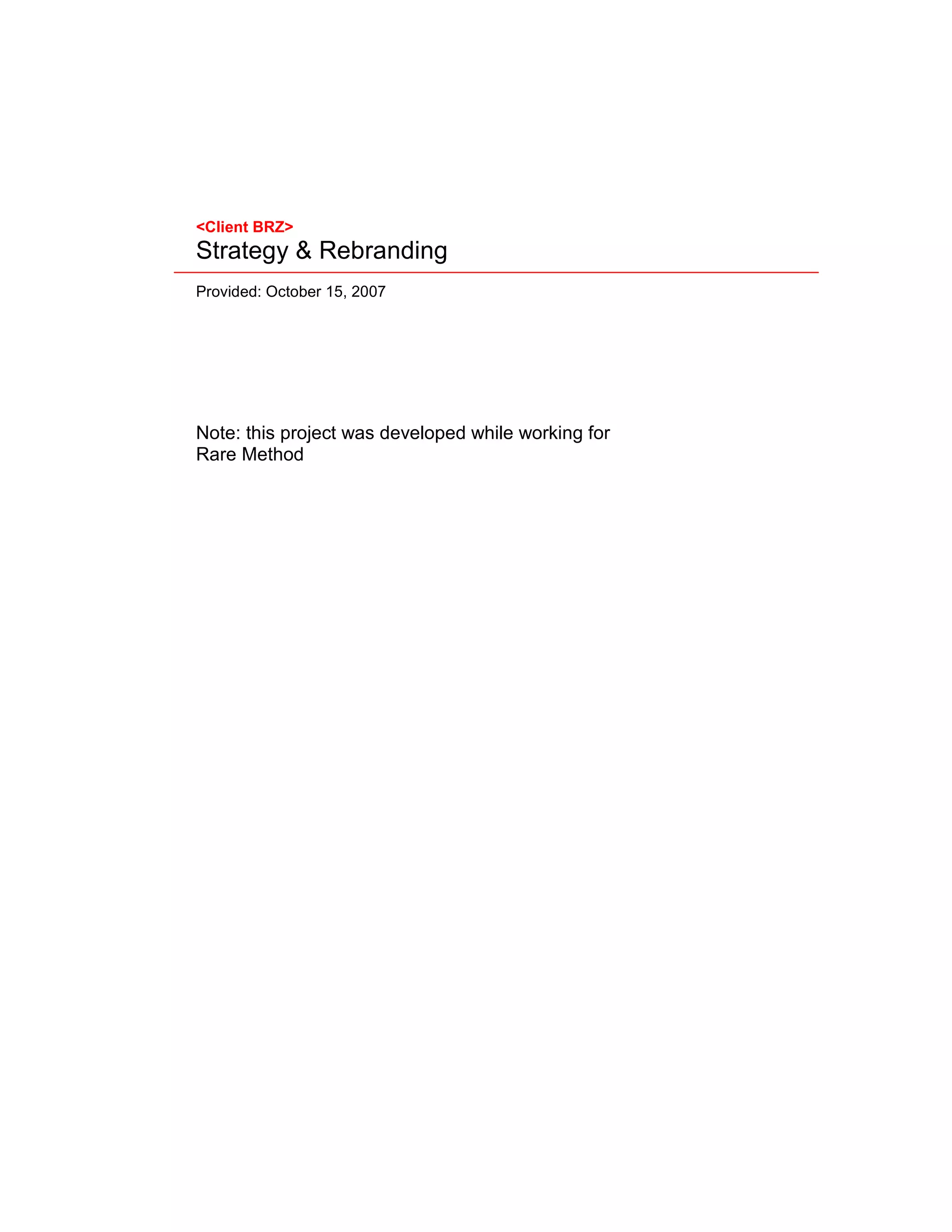 Business Revitalization Zone - Rebranding & Roll Out Plan