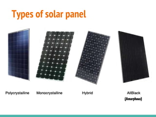 Types of solar panel
(Amorphous)
 