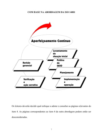 COM BASE NA ABORDAGEM DA ISO 14001




Os leitores deverão decidir qual enfoque a adotar e consultar as páginas relevantes do

item 4. As páginas correspondentes ao item 4 da outra abordagem podem então ser

desconsideradas.




                                          7
 