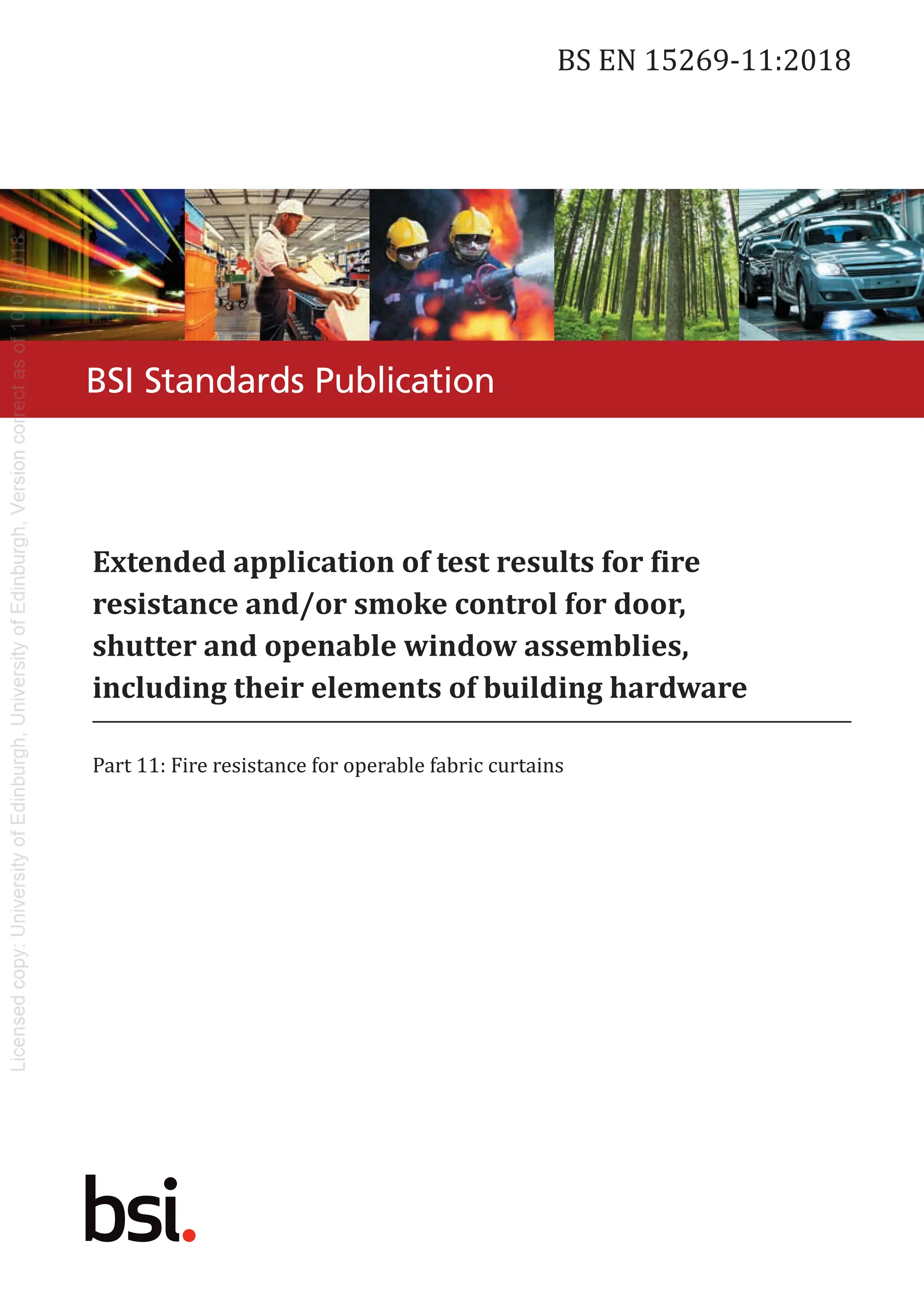 Extended application of test results for fire resistance and/or smoke ...