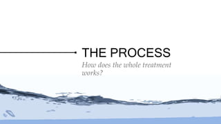 How does the whole treatment
works?
THE PROCESS
 